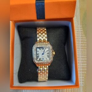 Grealy Gold Tone Bracelet Watch with Box